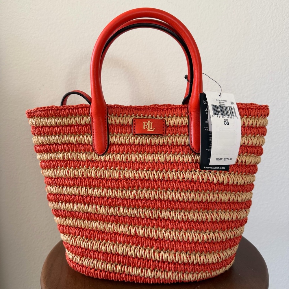 Ralph Lauren Brie Straw Bag Small